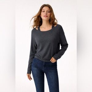 OGL Blue Charcoal LiteWarm Multi-Wear Layering Brami Top Size Small